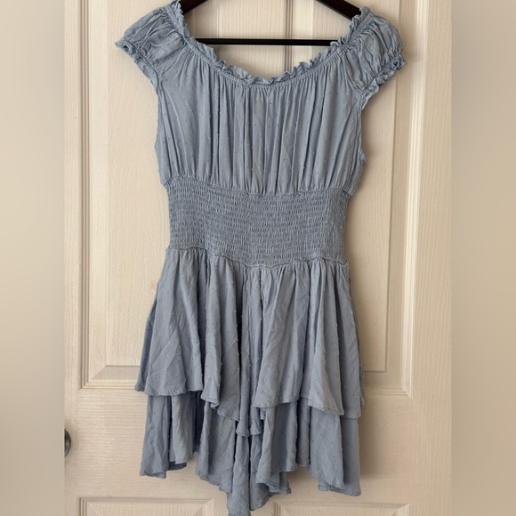 Princess Polly Blue Ruffle Smocked Romper – Size US 6 / AUS 10 - Picture 8 of 9